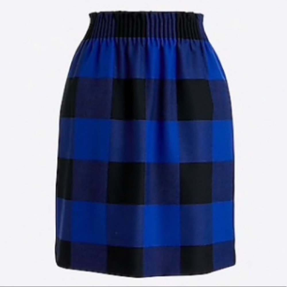 J Crew Blue Plaid Sidewalk Skirt